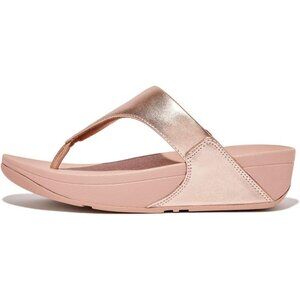Women's Flip-Flop Thong Sandals Rose Gold Leather Classic Comfort Slip On Shoes